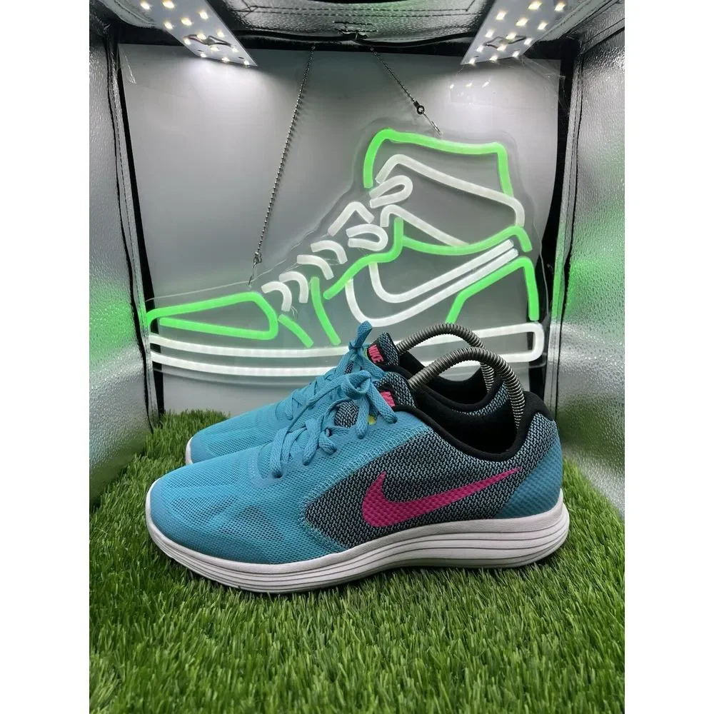 Nike Revolution 3 819416-401 Youth Running  Shoes Blue Pink‎ Size 7Y Womens 8.5
